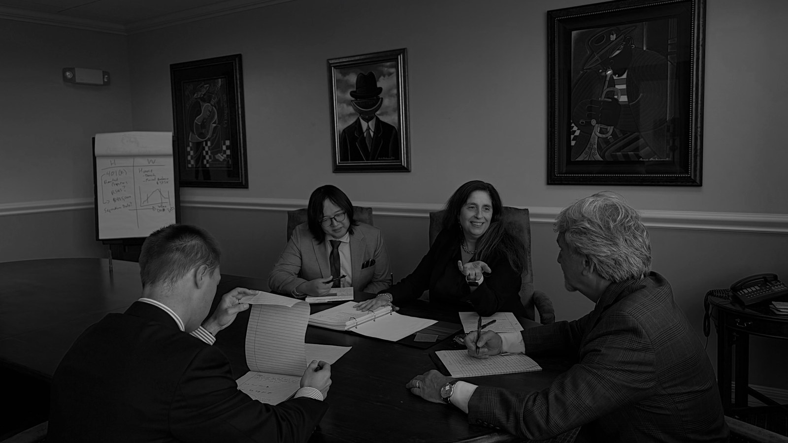 Greenberg Costle & Bradley team meeting with clients